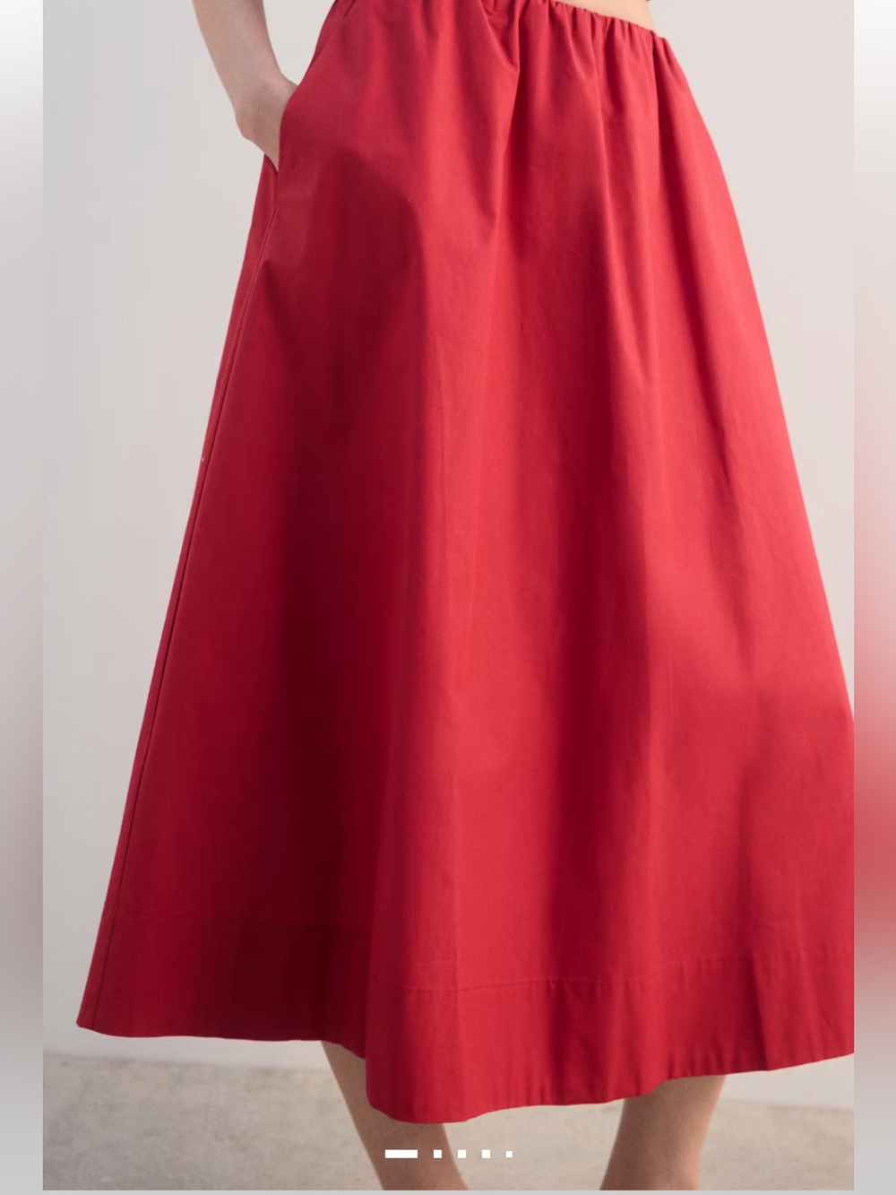 Mango Poplin A-Line Midi Skirt